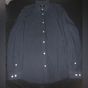 Mens H&M Polka Dot Button Down LongSleeve